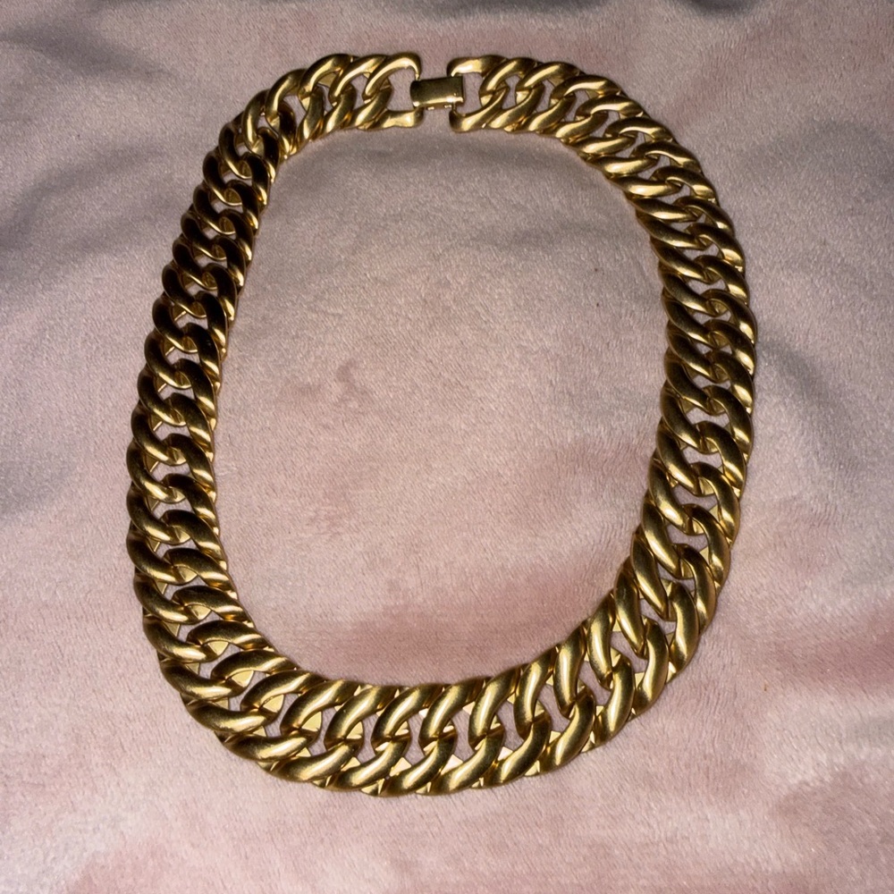 Monet Chunky Gold Tone Curb Chain Necklace